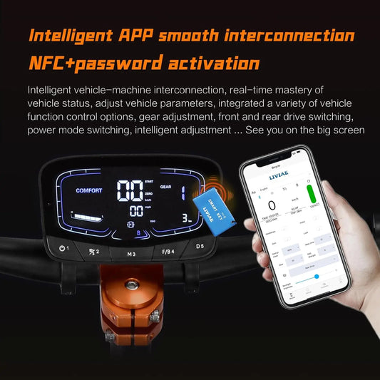 KTX-592275 Powerful 10,000W Dual Motor Off-Road Electric Scooter with Hydraulic Suspension, 62 MPH Speed, 65 Mile Range, NFC Screen