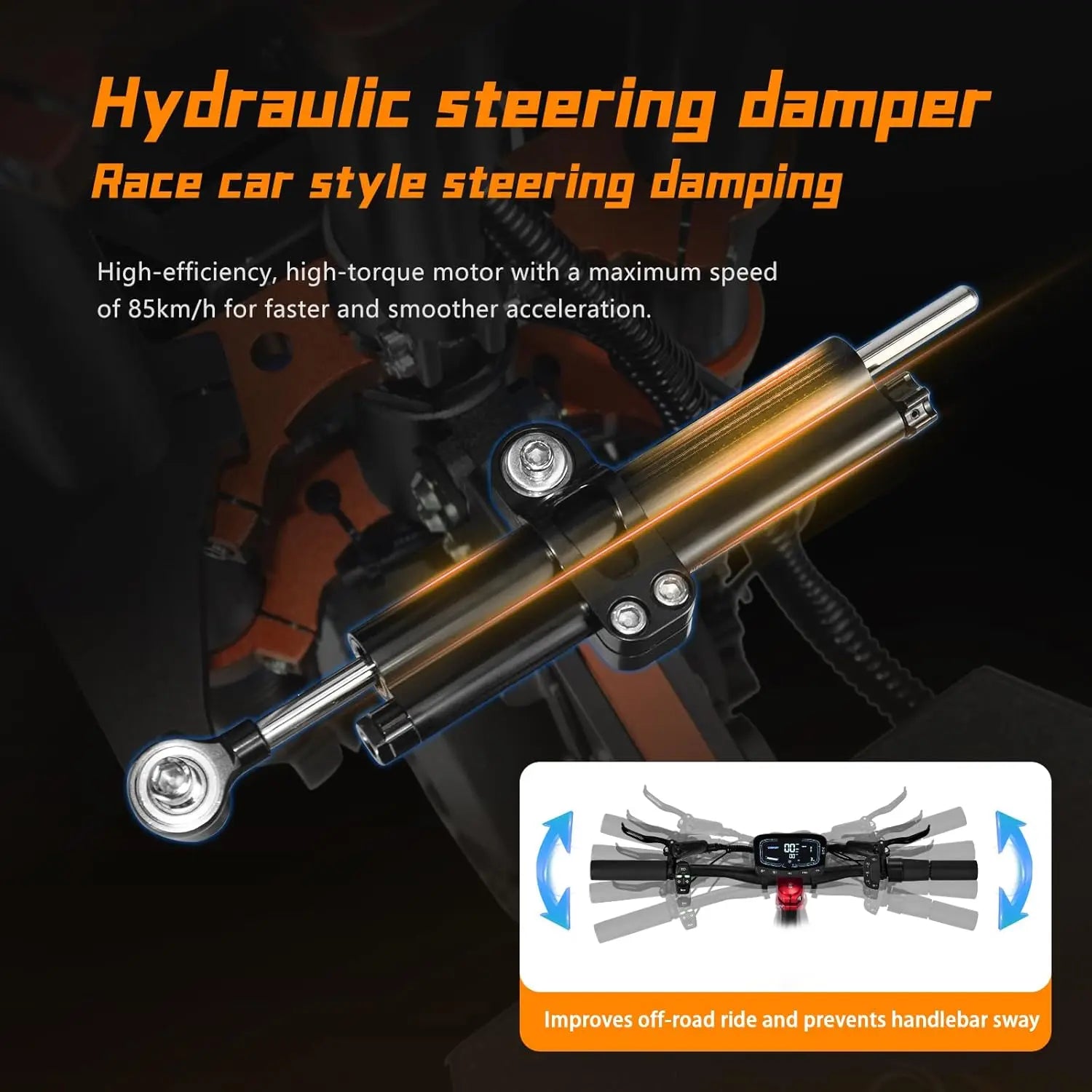 KTX-592275 Powerful 10,000W Dual Motor Off-Road Electric Scooter with Hydraulic Suspension, 62 MPH Speed, 65 Mile Range, NFC Screen