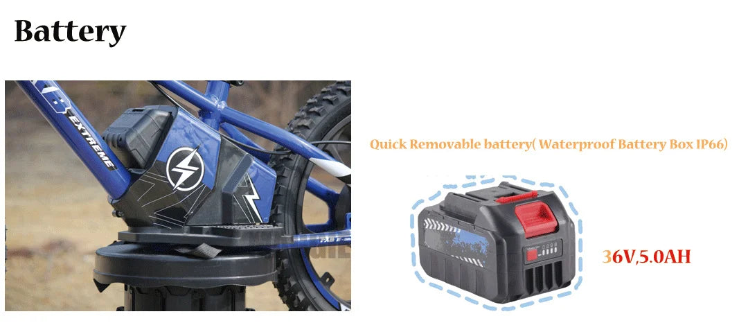 KTX-592339 Children's Electric Balance Bike with Lithium Battery - 16" Wheels, 2 Speed, 10-30 km Range