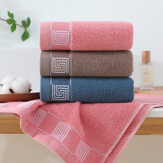 KTX-592339 Thickened Pure Cotton Face Towel for Home Use - Individually Packaged in Pink, Coffee, and Blue Colors