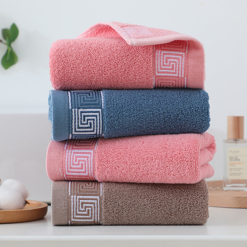 KTX-592339 Thickened Pure Cotton Face Towel for Home Use - Individually Packaged in Pink, Coffee, and Blue Colors