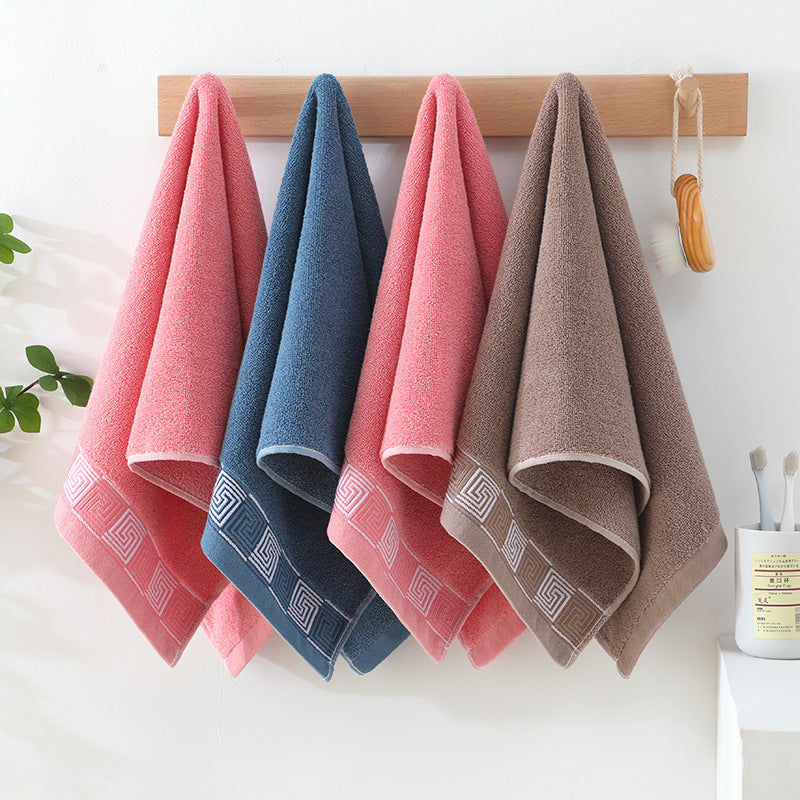 KTX-592339 Thickened Pure Cotton Face Towel for Home Use - Individually Packaged in Pink, Coffee, and Blue Colors