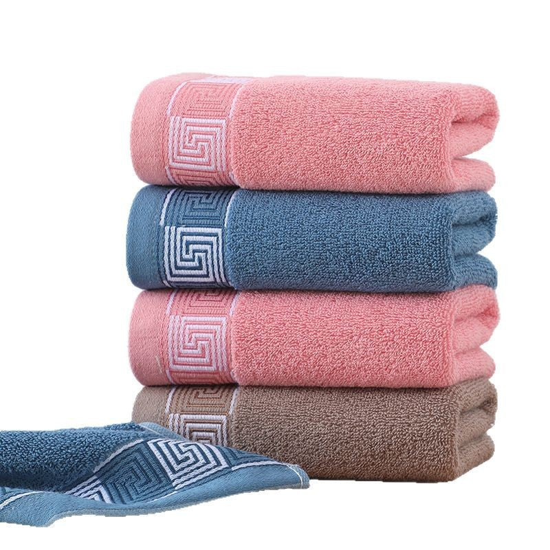 KTX-592339 Thickened Pure Cotton Face Towel for Home Use - Individually Packaged in Pink, Coffee, and Blue Colors