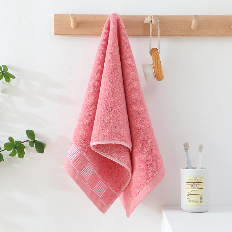 KTX-592339 Thickened Pure Cotton Face Towel for Home Use - Individually Packaged in Pink, Coffee, and Blue Colors