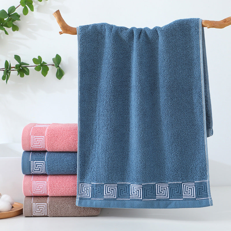 KTX-592339 Thickened Pure Cotton Face Towel for Home Use - Individually Packaged in Pink, Coffee, and Blue Colors