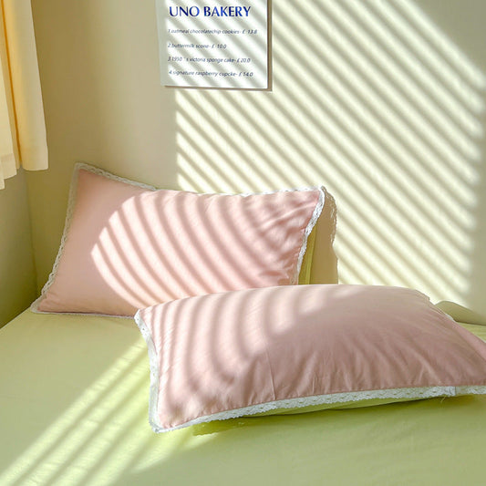 KTX-592915 Solid Color Lace Edge Duvet Cover Set in Various Patterns and Sizes