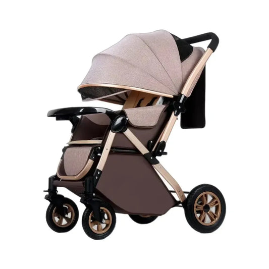 KTX-593107 Foldable Stainless Steel Two-Way Stroller with Armrest for Easy Travel