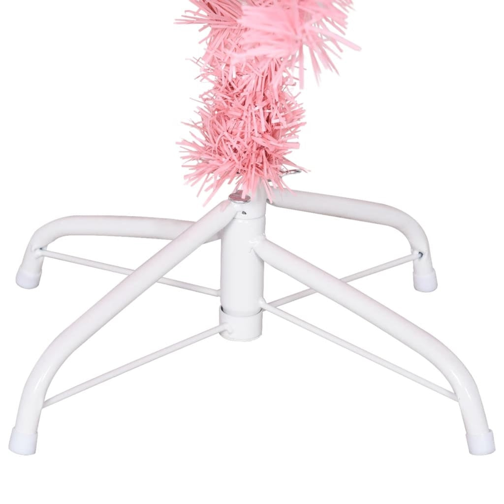 KTX-593875 Pink Artificial Christmas Tree with Steel Stand, 150 cm PVC