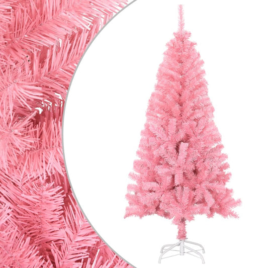 KTX-593875 Pink Artificial Christmas Tree with Steel Stand, 150 cm PVC
