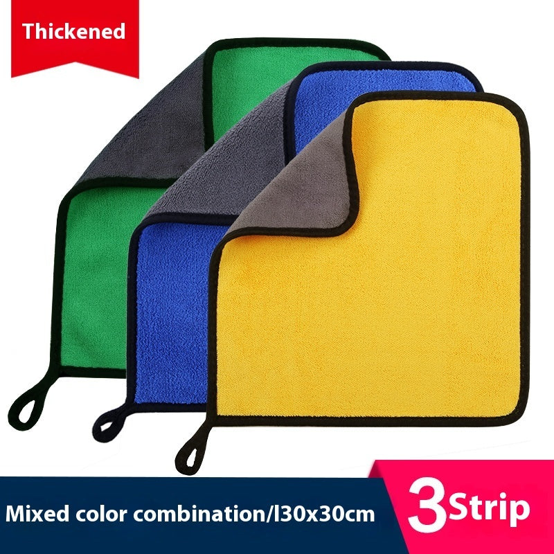 KTX-594643 Ultra Fine Fiber Cleaning Dishcloths - Multi-Color 3-Pack (30x30cm, 30x40cm, 30x60cm)