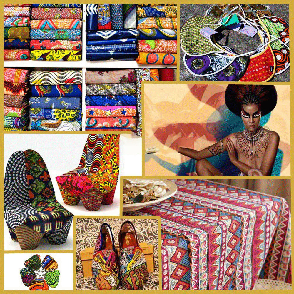 KTX-596051 African Batik Cotton Wax Cloth - 100% Cotton, Versatile Fabric for Fashion, Home Décor, and Crafting