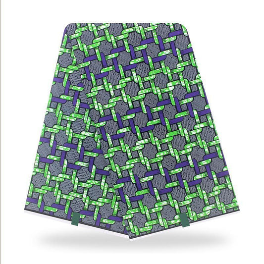 KTX-596051 African Batik Cotton Wax Cloth - 100% Cotton, Versatile Fabric for Fashion, Home Décor, and Crafting