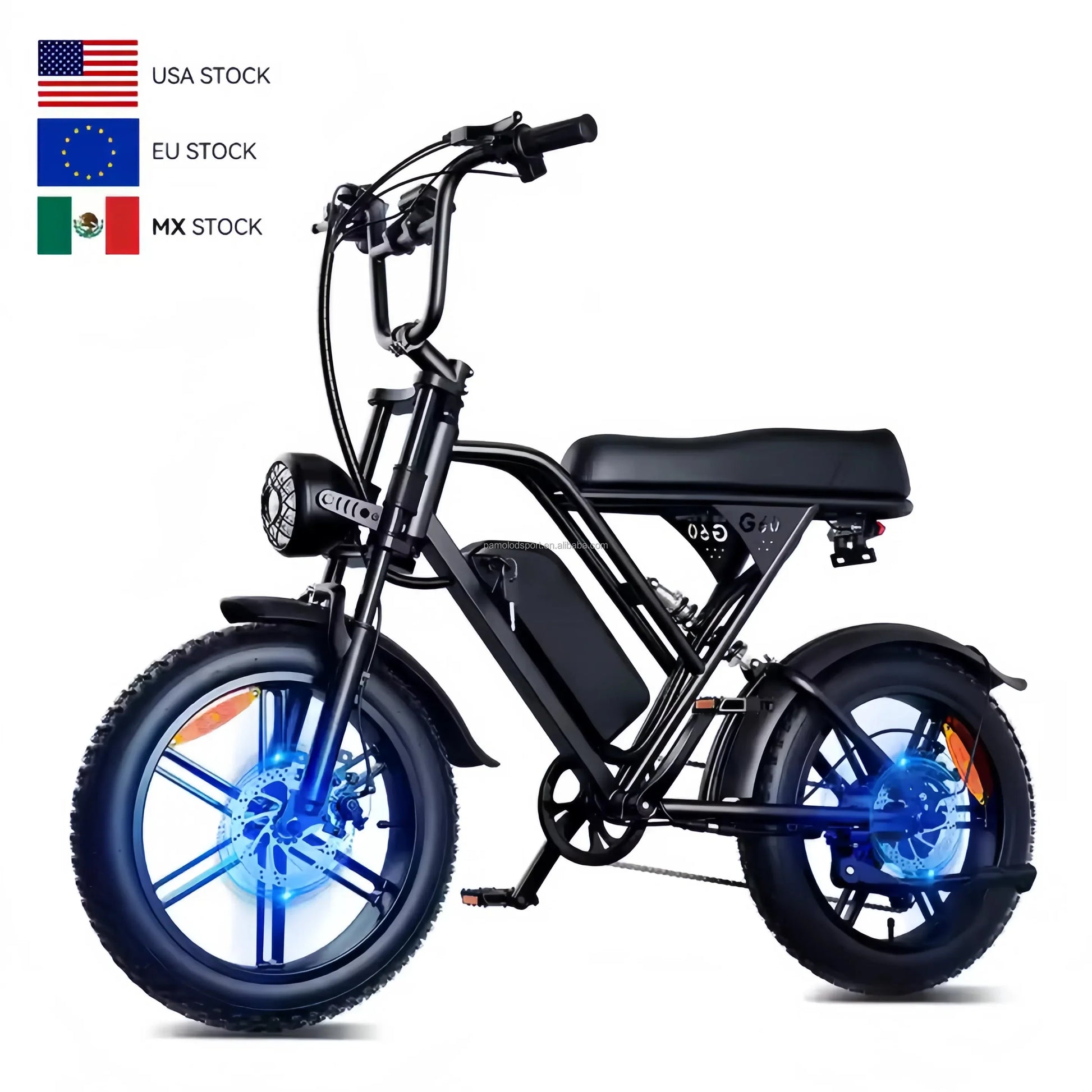 KTX-596307 Adult Electric Bike G60 with 1000W Motor, 7-Speed, 20x4 Fat Tires, 48V Lithium Battery, Disc Brakes, and Improved Range for City and Off-Road Use
