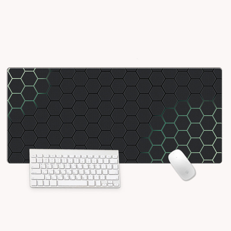 KTX-596307 Hexagonal Oversized Gaming Desk Mat with Non-Slip Rubber Base, 300x800mm and 400x900mm Options