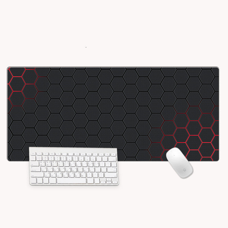 KTX-596307 Hexagonal Oversized Gaming Desk Mat with Non-Slip Rubber Base, 300x800mm and 400x900mm Options