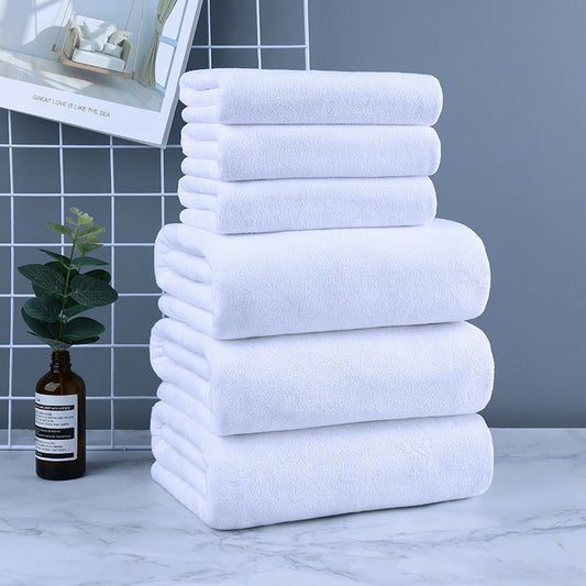 KTX-596947 Thick Microfiber Hotel Bath Towels - Available in White or Gray, Multiple Sizes
