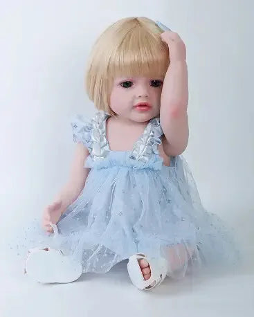 KTX-597203 Soft Silicone Reborn Baby Girl Doll - 55cm Realistic & Cuddly Toy