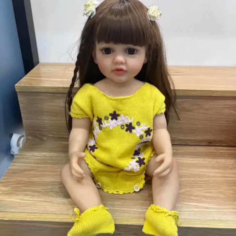 KTX-597203 Soft Silicone Reborn Baby Girl Doll - 55cm Realistic & Cuddly Toy