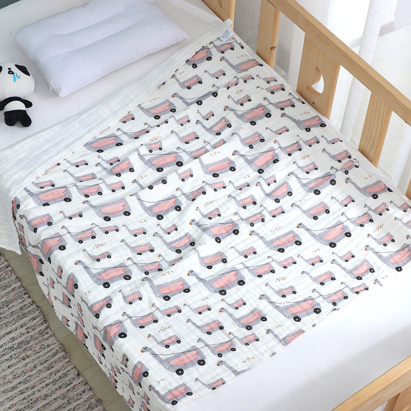 KTX-597523 Soft Combed Cotton Six-Layer Gauze Quilt for Newborns - 110x110cm