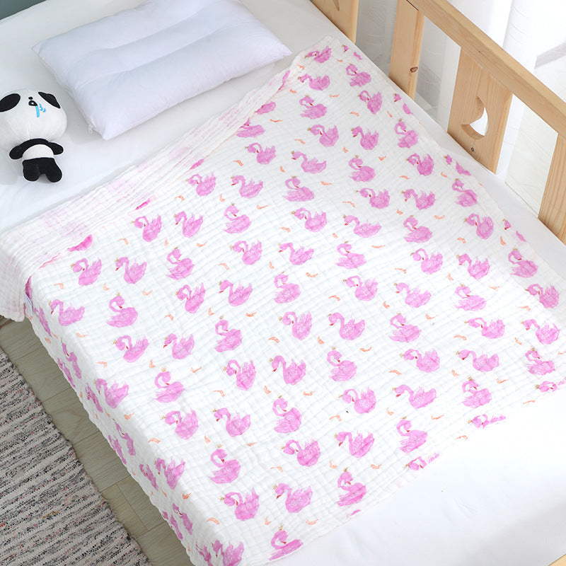 KTX-597523 Soft Combed Cotton Six-Layer Gauze Quilt for Newborns - 110x110cm