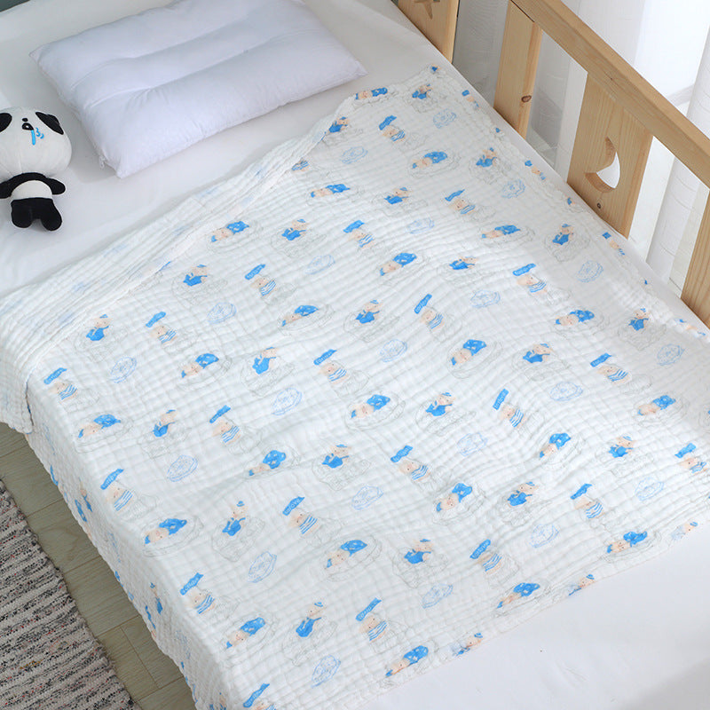 KTX-597523 Soft Combed Cotton Six-Layer Gauze Quilt for Newborns - 110x110cm