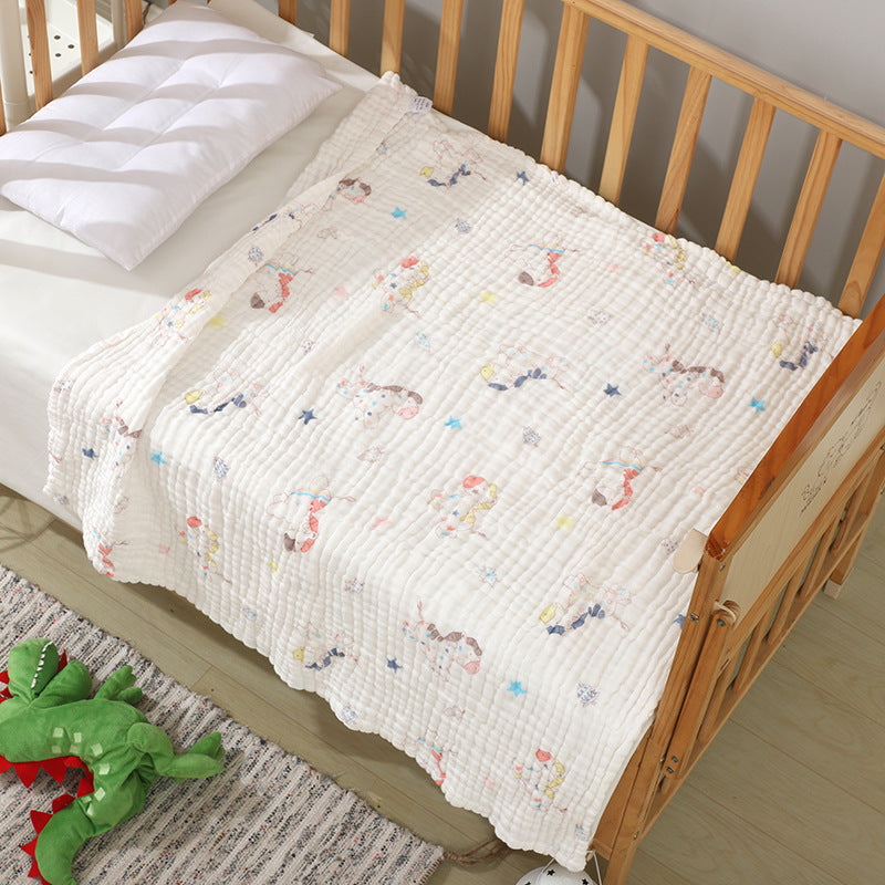 KTX-597523 Soft Combed Cotton Six-Layer Gauze Quilt for Newborns - 110x110cm