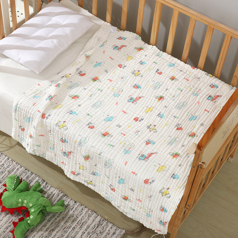 KTX-597523 Soft Combed Cotton Six-Layer Gauze Quilt for Newborns - 110x110cm