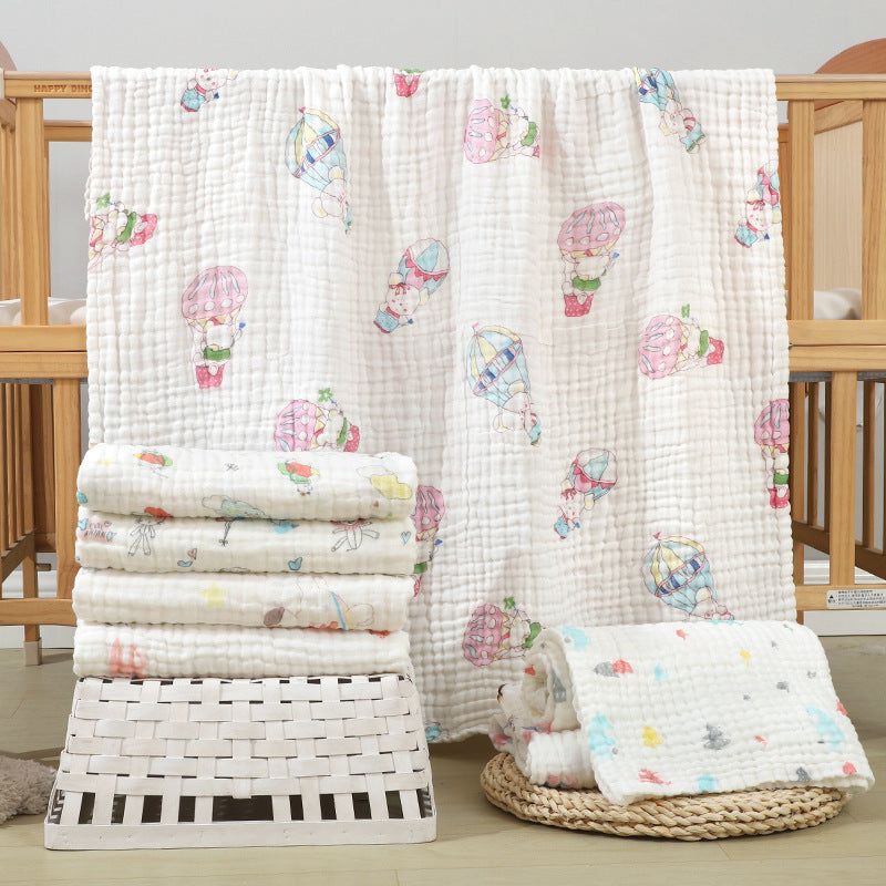 KTX-597523 Soft Combed Cotton Six-Layer Gauze Quilt for Newborns - 110x110cm