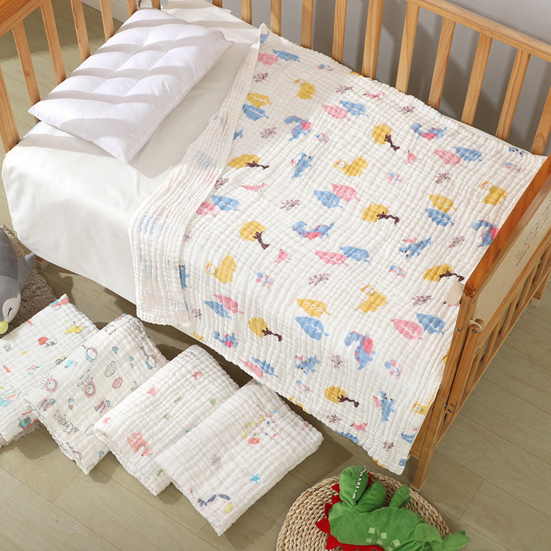KTX-597523 Soft Combed Cotton Six-Layer Gauze Quilt for Newborns - 110x110cm