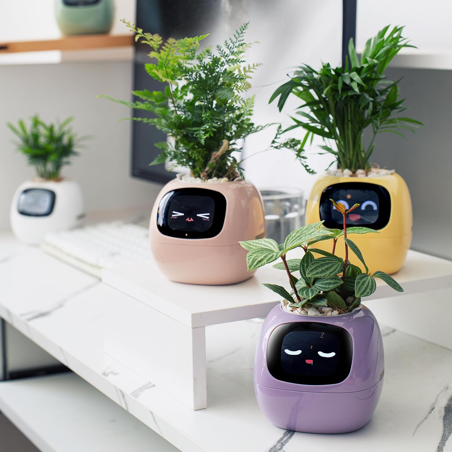 KTX-597715 Smart Plant Care Robot with Automated Watering, Soil Monitoring, and Gesture Interaction - Ideal for Home and Office Decor