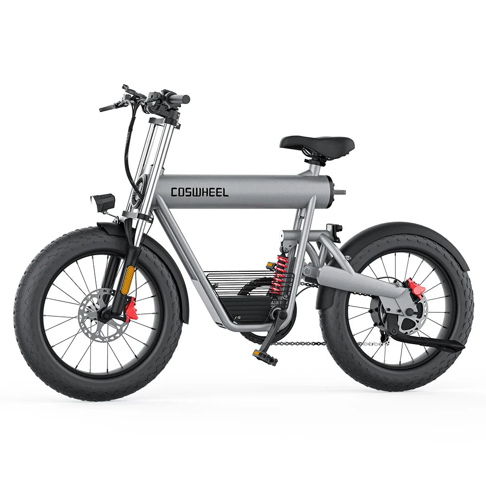 KTX-598227 COSWHEEL T20 Pro 1500W Electric Fat Tire Bicycle with 7-Speed Gears and Hydraulic Disc Brakes, 60+ km Range, 20-Inch Wheels, Aluminum Alloy Frame