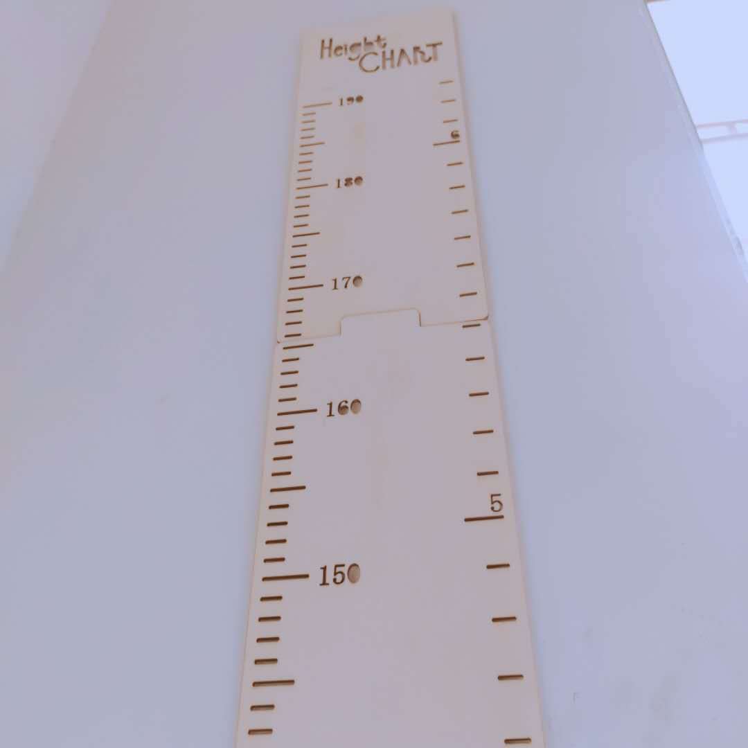 KTX-598355 Nordic Style Wooden Height Ruler Wall Sticker for Kids - Eco-Friendly Design