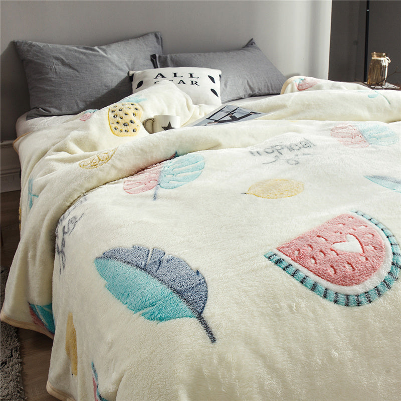 KTX-598995 Floral Polyester Summer Blanket - Multiple Sizes Available