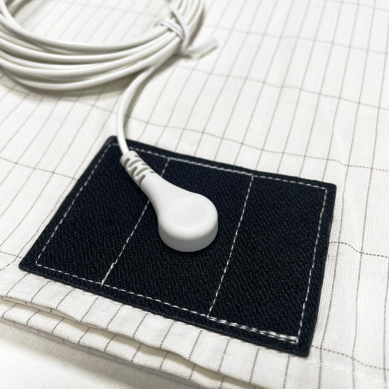 KTX-599507 Conductive Anti-Fatigue Bed Sheet in White - Silver Fiber Organic Cotton, Multiple Sizes Available