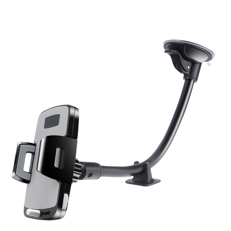 KTX-599891 Multi-Function Suction-Cup Mobile Phone Navigation Bracket for Car Dashboard - Black PC/Silicone