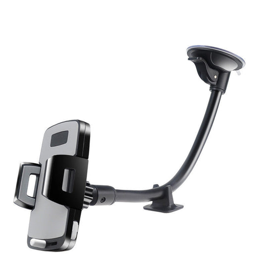 KTX-599891 Multi-Function Suction-Cup Mobile Phone Navigation Bracket for Car Dashboard - Black PC/Silicone