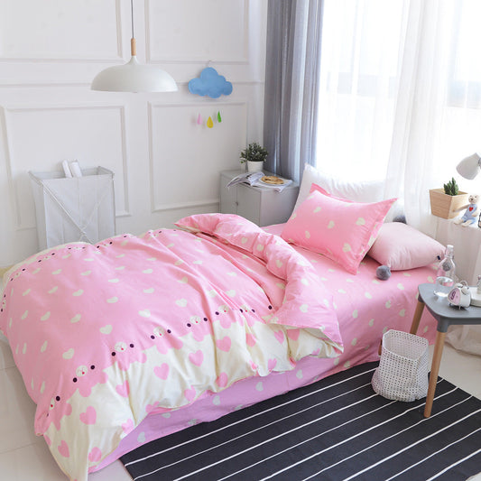 KTX-601811 Cartoon Animation Series Cotton Bedding Set - 3-Piece Twin Size