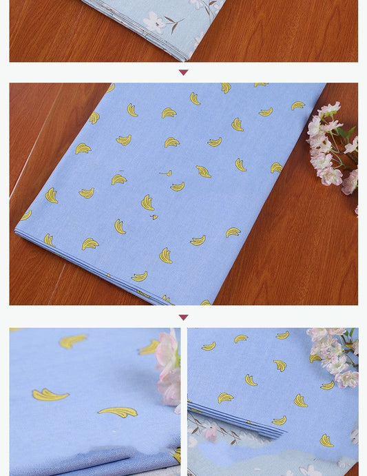 KTX-602963 Cotton Hemp Blend Fabric in Garden Style featuring Botanical Prints - Magnolia and Other Colors, 155cm Width