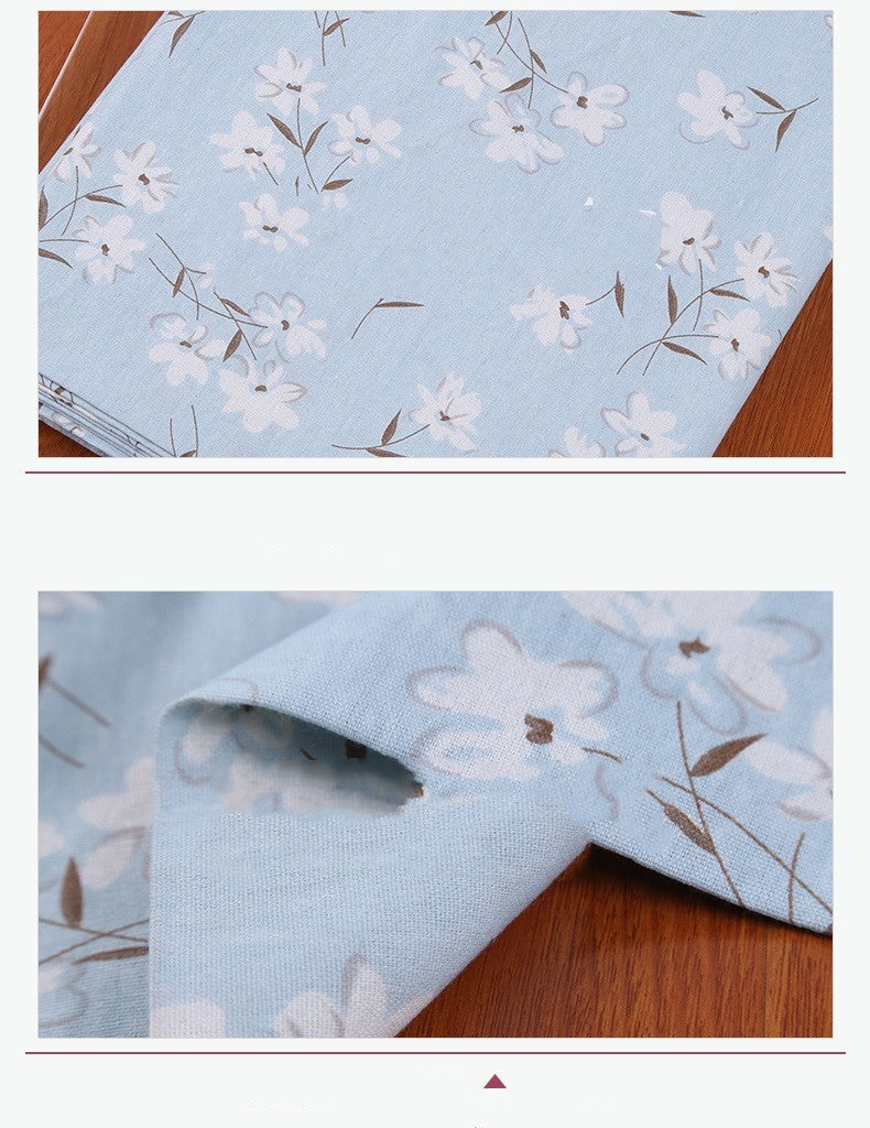 KTX-602963 Cotton Hemp Blend Fabric in Garden Style featuring Botanical Prints - Magnolia and Other Colors, 155cm Width