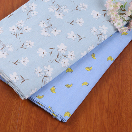 KTX-602963 Cotton Hemp Blend Fabric in Garden Style featuring Botanical Prints - Magnolia and Other Colors, 155cm Width