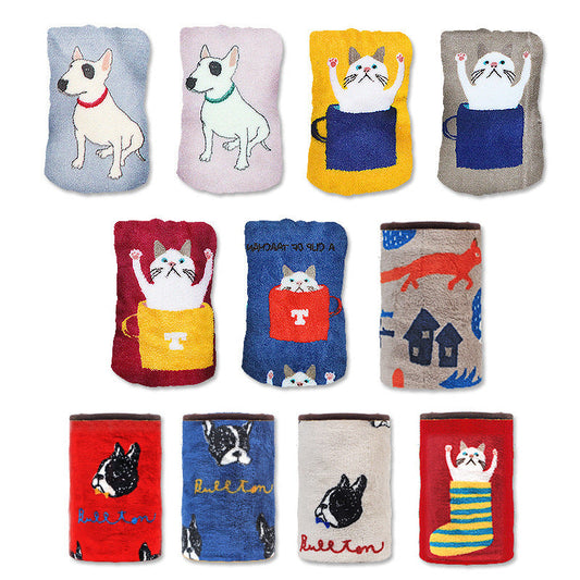 KTX-603411 Cartoon Animal Printed Coral Fleece Blanket for Spring and Summer, 100x75cm