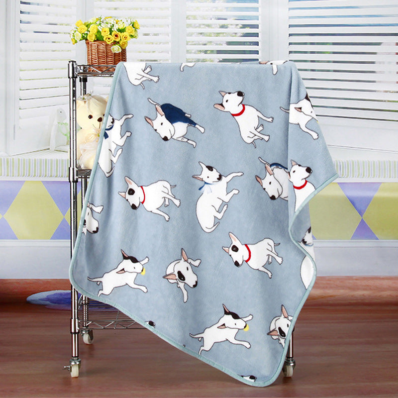 KTX-603411 Cartoon Animal Printed Coral Fleece Blanket for Spring and Summer, 100x75cm