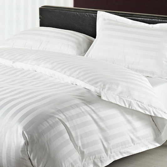 KTX-604755 Satin Cotton Bed Sheet Set - 4 Pieces with Stripe Pattern for 1.0m and 1.2m Beds