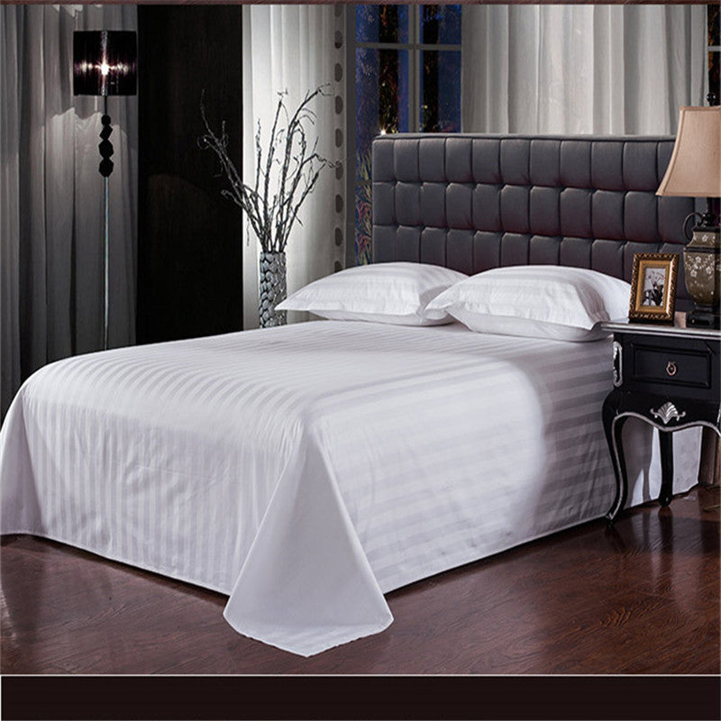 KTX-604755 Satin Cotton Bed Sheet Set - 4 Pieces with Stripe Pattern for 1.0m and 1.2m Beds