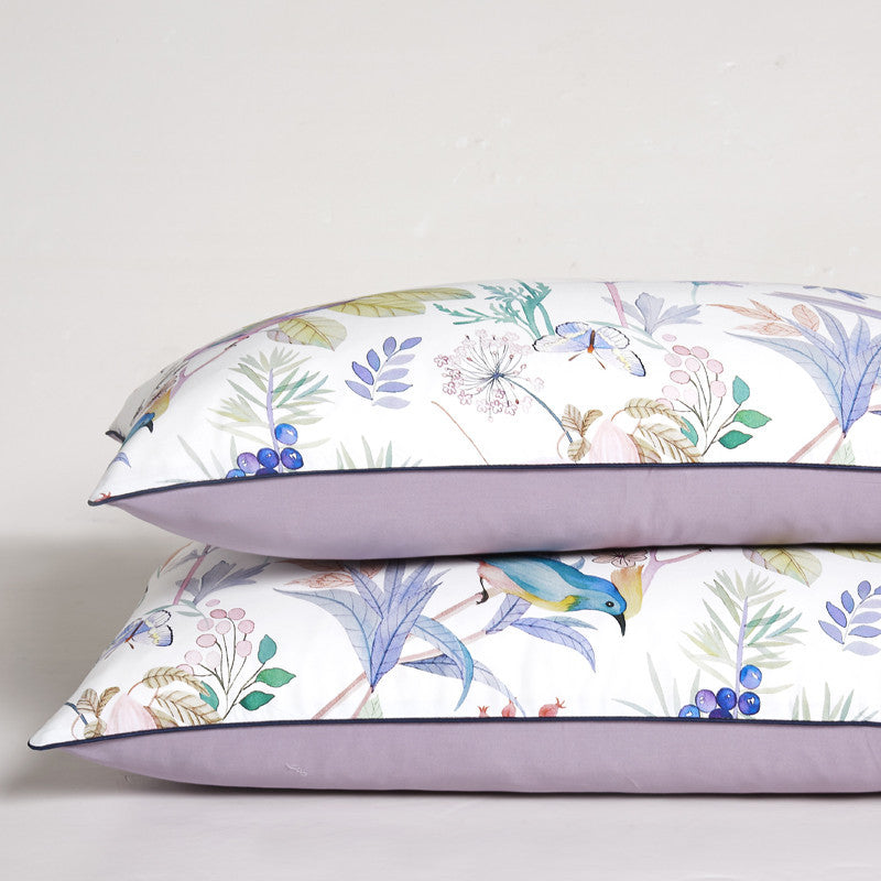 KTX-605203 Luxurious 4-Piece Pure Cotton Bedding Set with Lace Detail - Soft Twill Weave