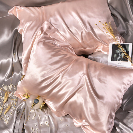 KTX-606739 Double-Sided Mulberry Silk Pillowcase - Solid Color, Various Sizes and Shades Available