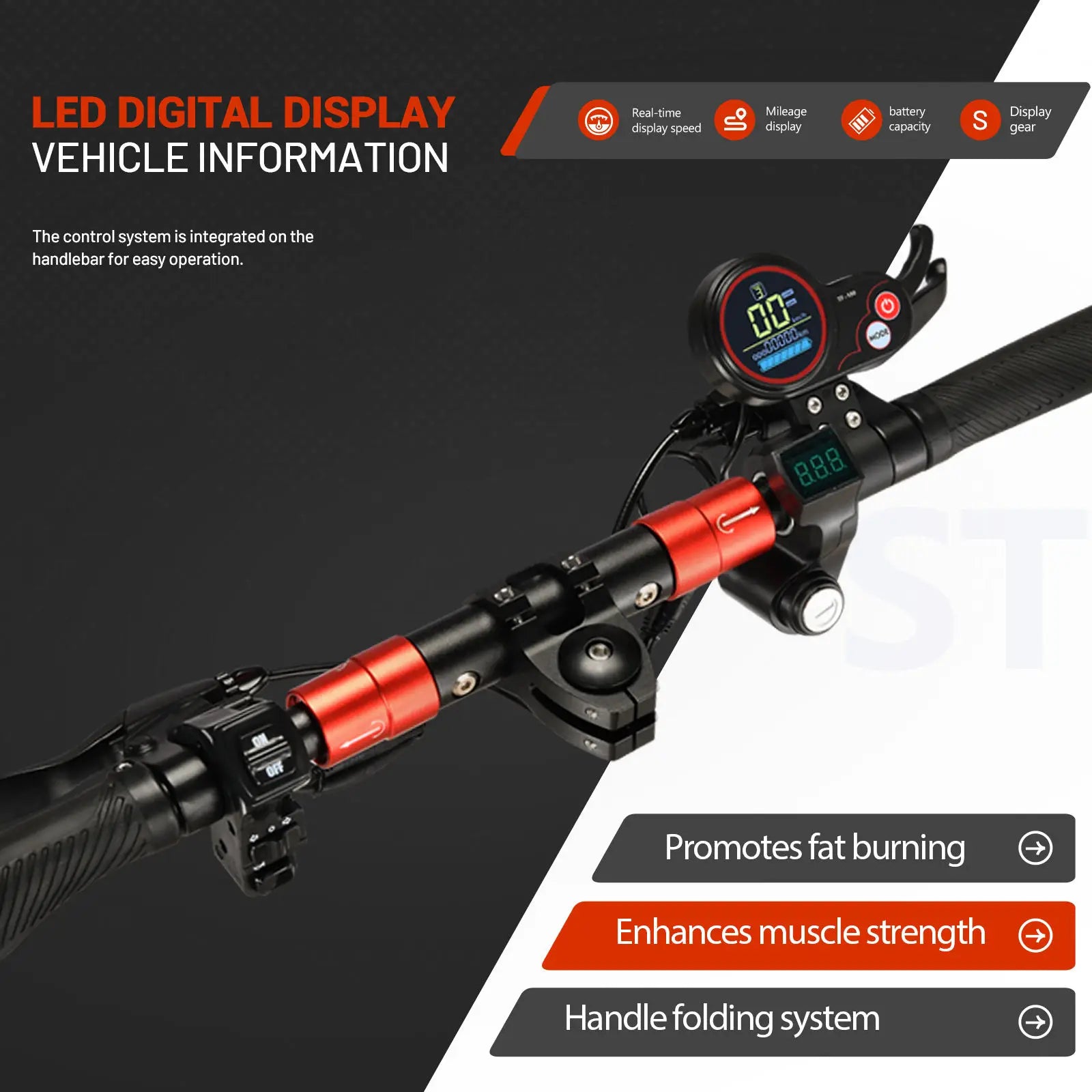 KTX-606931 Foldable 2-Wheel Smart Balance Electric Scooter with Seat, 800W Brushless Motor, 10-Inch Off-Road Tires, 40-60km Range