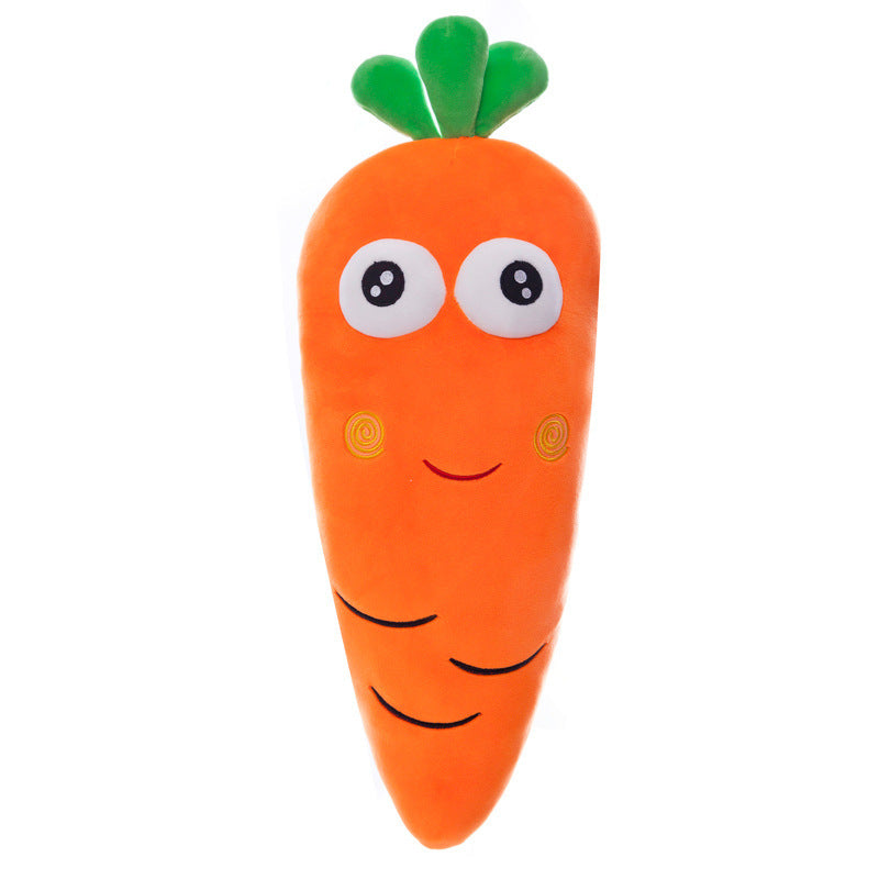 KTX-608723 Radish-Shaped Plush Expression Pillow Toy for Home Decor