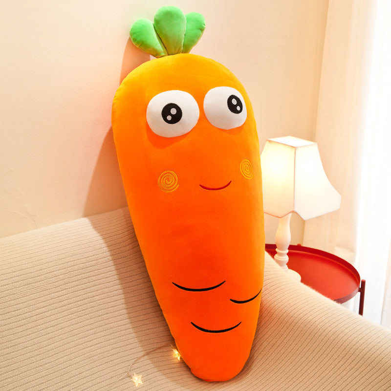 KTX-608723 Radish-Shaped Plush Expression Pillow Toy for Home Decor
