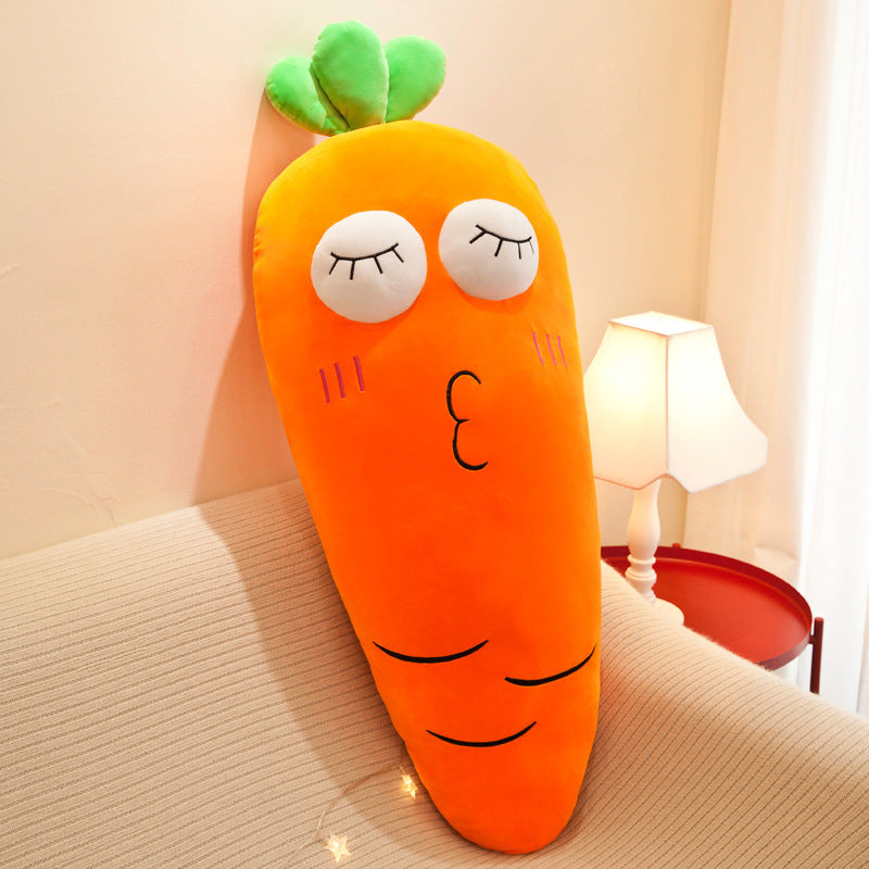 KTX-608723 Radish-Shaped Plush Expression Pillow Toy for Home Decor